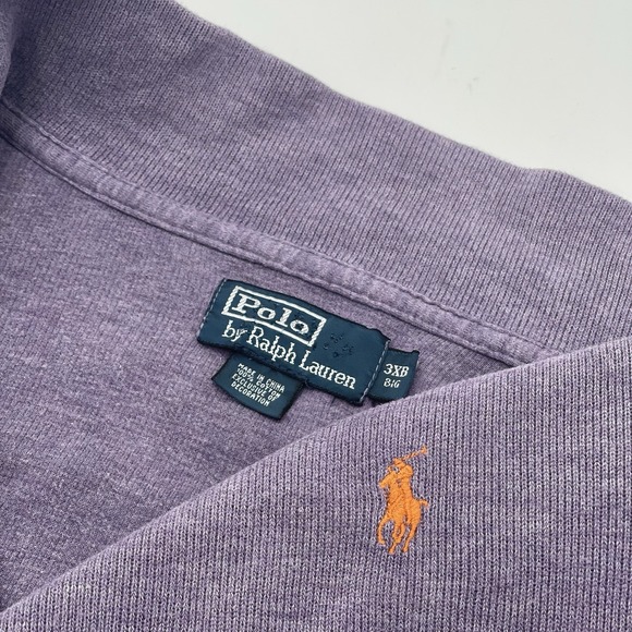 Vintage Polo Ralph Lauren 1/4 Zip Sweater Sweatshirt 3XB Purple Long Sleeve Pony - Picture 1 of 5